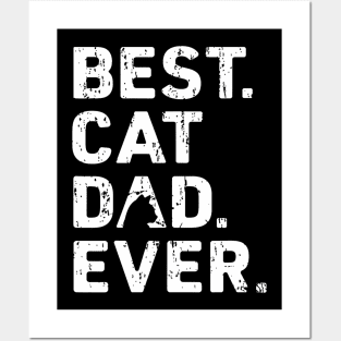 Best Cat Dad Ever Funny Cat Papa Daddy Father Cat Owner T-Shirt Posters and Art